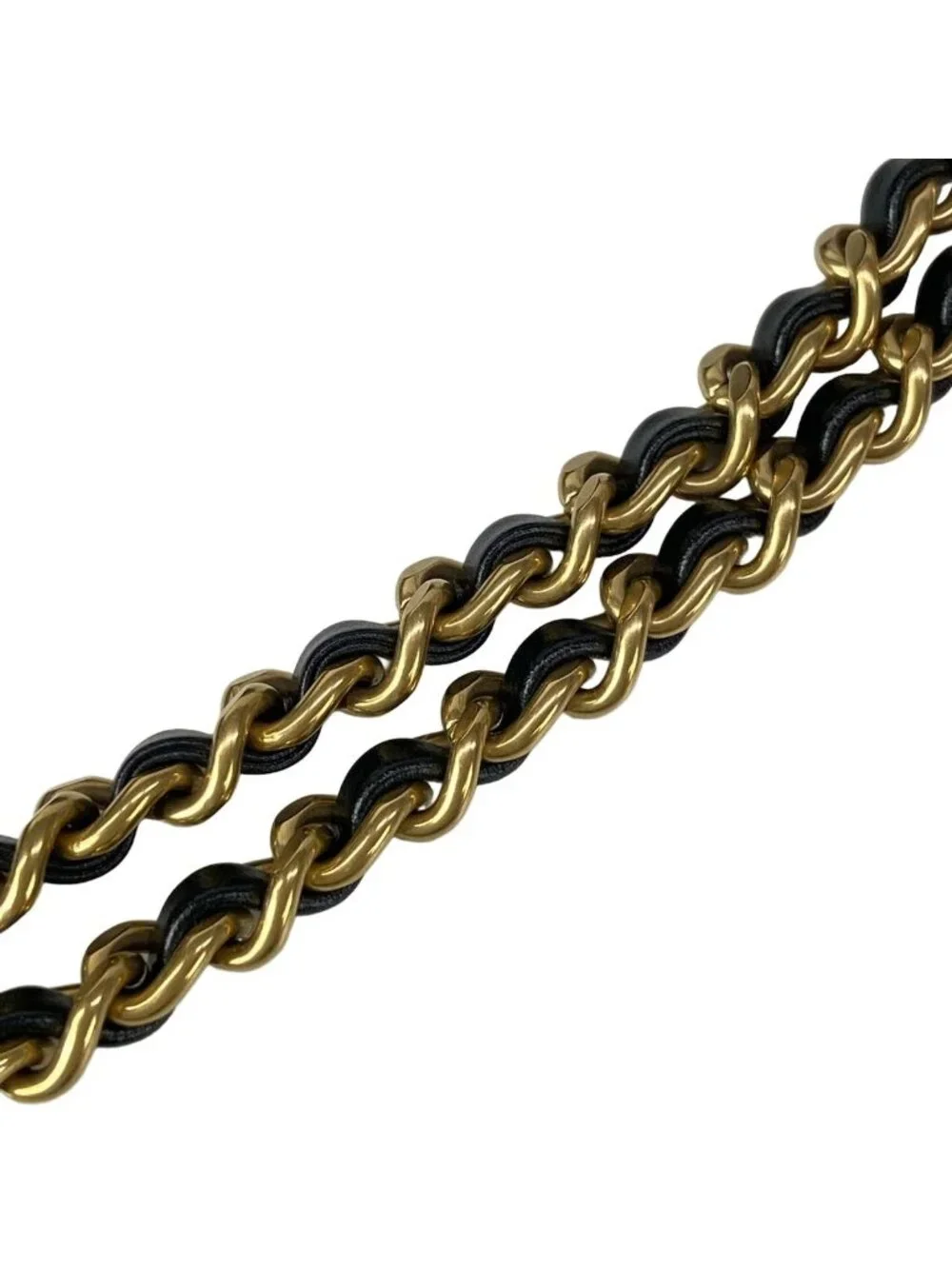 Chanel Handbag 22 Mini Black Chain Handle Vintage Gold Metal